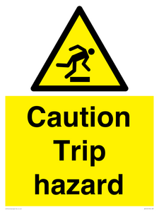 caution trip hazard
